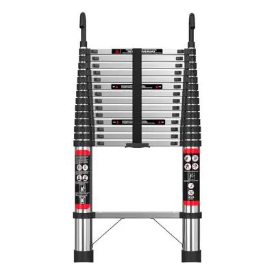 4.4M Telescopic Ladder with Hooks Folding Ladder Extension Ladder Stepladder Non-Slip 150kg Load