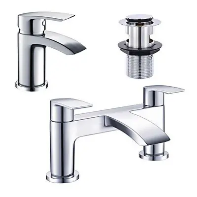 [Bath Tap & Bathroom Sink Tap] Hapilife Basin Mixer Monobloc Tap Waterfall and Bath Filler Tub T