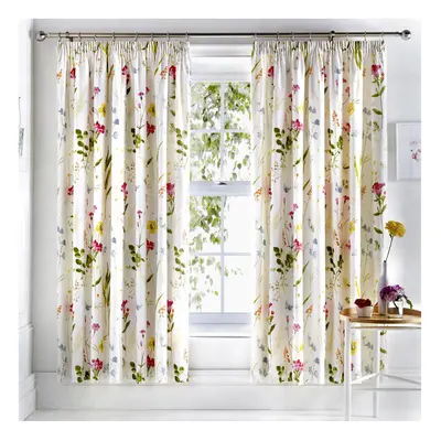 Dreams & Drapes Spring Glade Floral Pencil Pleat Lined Curtains, Multi, x Inch