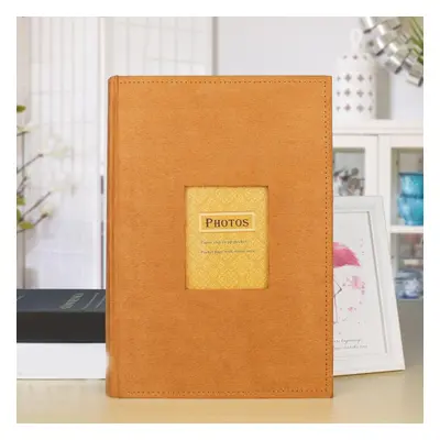 (orange, 4R/6 inch) 33x22.5cm Albums Retro Insert Album Creative Photo Album Postcard Storage Bo