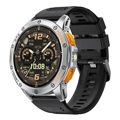 (silver) Mevaden 1.5 Inch Amoled Screen Men&apos;s Bluetooth Call Smart Watch Sports Compass Gps