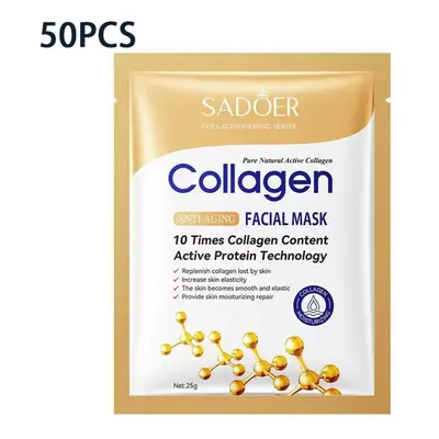 (50PCS) Sadoer Collagen Anti-wrinkle Facial Mask Nourishing Moisturising Hydration Mask