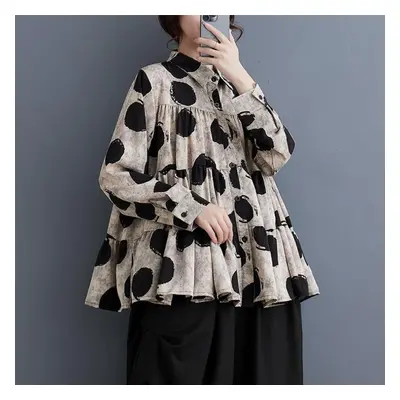 (black, One Size) Dimanaf Women Plus Size Spring Summer New Blouse Shirt Oversized Long Sleeve L