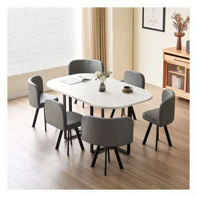 (White, Grey) 150cm Rectangular Dining Table With Chairs Various Colours