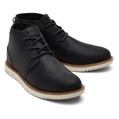 (Black, (Adults')) TOMS Navi Leather Men's Black Boots