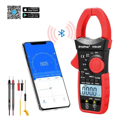 Holdpeak Hp-570s-app Digital Clamp Meter, Count Multimeter With Auto Range, Ac/dc Voltage, Ac/dc