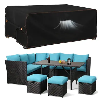 (250x250x90cm) Waterproof Cover for Outdoor Garden Furniture Set Large Garden Furniture Cover, H