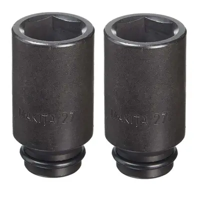 2 x Makita 1/2" 27mm Impact Socket 75mm Long