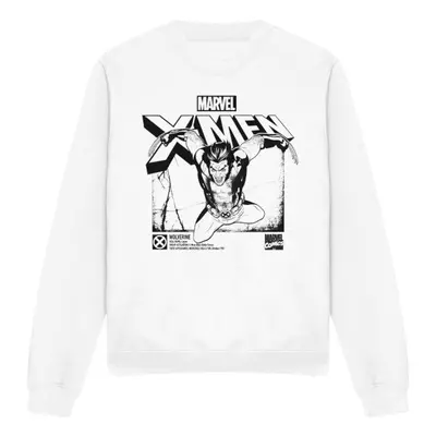 (L, White) Marvel Unisex Adult X-Men Wolverine Jump Sweatshirt