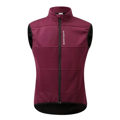 (red, 2XL) Wosawe Winter Warm Cycling Vest Jacket Thermal Fleece Windproof Gilet