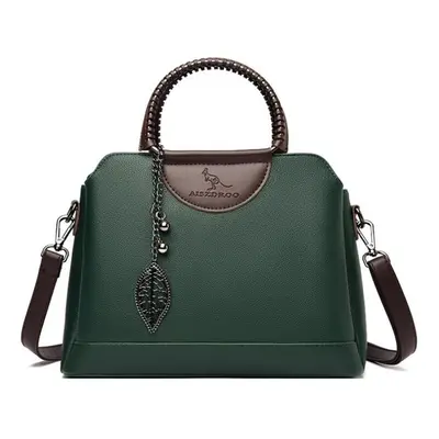 (green) Layers Large Capacity Handbag Women Tote Bag High Quality Leather Shoulder Messenger Bag