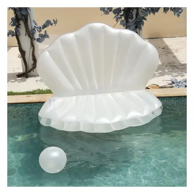 (white, S) Inflatable Seashell Pool Floats With Pearl Ball, Diversity Pool Floating Chair For Sw