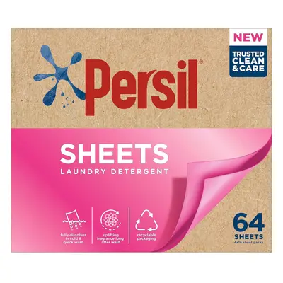 Persil Laundry Detergent Sheets Uplifting Fragrance Clean & Care Biodegradable Laundry Sheets