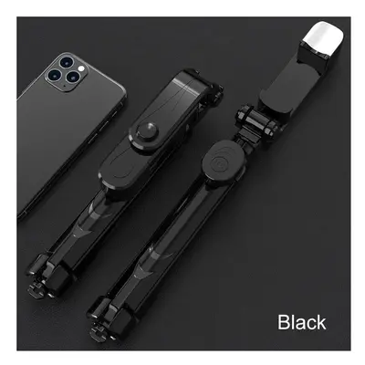 (Black) Portable Selfie Stick Phone Tripod + Bluetooth Remote & Fill Light Live Stream