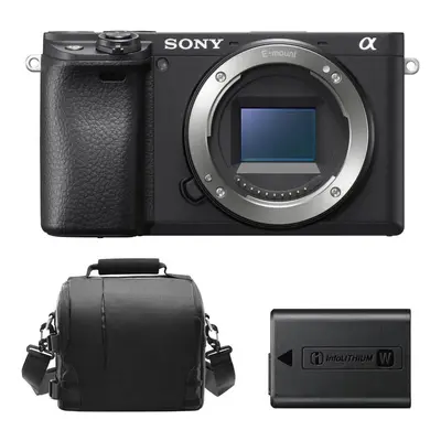 SONY A6400 Body Black +camera Bag + NP-FW50 Battery