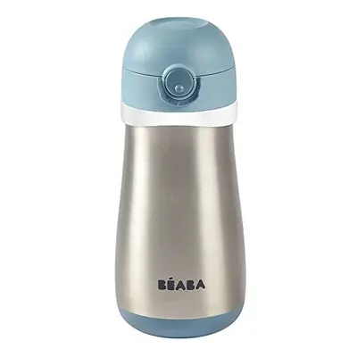 BÃABA, in Childrens Stainless Steel Bottle, Bottle/Glass Function, Push Button for Easy Opening