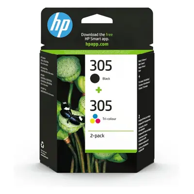 HP 305, Black/Tri-Colour Original Ink Cartridges (6ZD17AE), Pack of