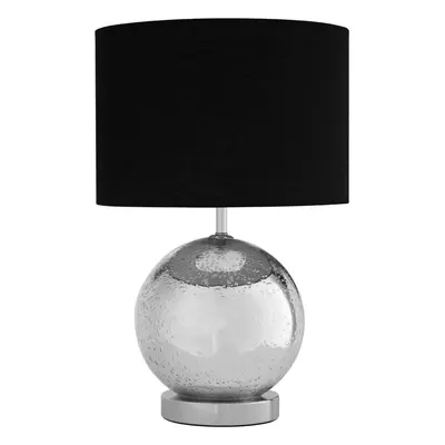 Premier Housewares Black Fabric Shade Table Lamp/ Office Reading Lamp/ w30 x d30 x h47cm.