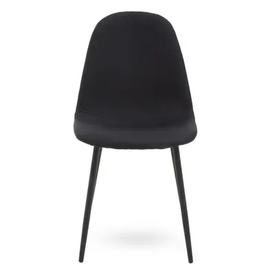 Comfortable Sturdy Black Fabric Dining Chair, Contemporary Modern Dining Chair, Versatile Modern