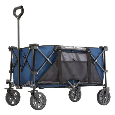 Gorilla Carts 0.2 Cubic Meter Foldable Utility Wagon with Oversized Bed, Blue