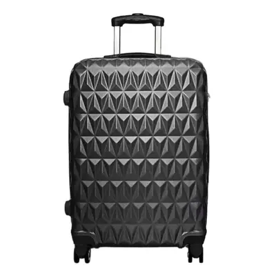 (BLACK) Hard Shell Suitcase Spinner Wheels ABS Trolley