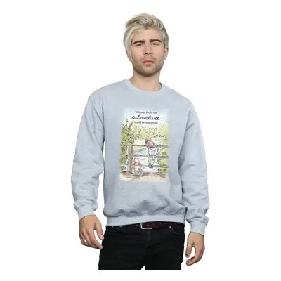 (3XL, Sports Grey) Disney Mens Winnie The Pooh Adventure Sweatshirt