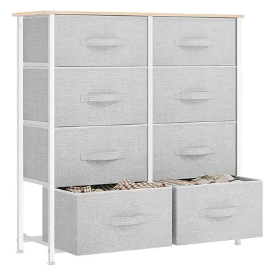 (Light Grey) Non Woven Drawer Storage Organizer for Bedroom Living Room Closet, Sturdy Steel Fra