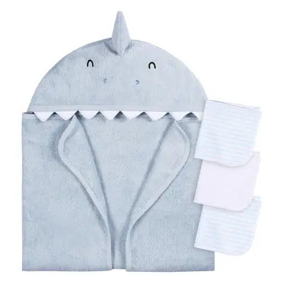 Gerber Baby Piece Animal Character Hooded Towel and Washcloth Set Blue Shark One Size