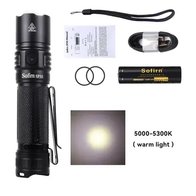 (black, 5000-5300K) Sofirn Sp35 Rechargeable Led Flashlight Type C 2a Sst40 2200lm Torch Groups 