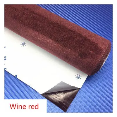 (wine red) Self Adhesive Suede Leather Fabric Wrap Film Sticker Paper All Around Stretch Diy Car