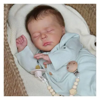 (as the picture, Finished doll) Reborn Baby Doll With 3D-paint Skin Soft Silicone 50cm Like Real