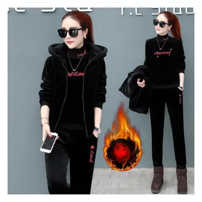 (black, S) Plus Velvet Thickened Gold Velvet Winter Warmth Double-sided Velvet Casual Vest Sweat