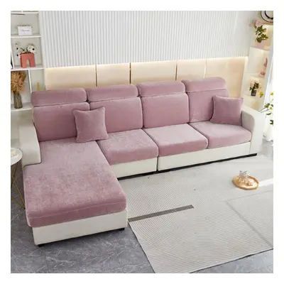 (purple, L-shaped) Thick Elastic Sofa Cushion Covers Living Room Armchair Corner Sofa Chenille C