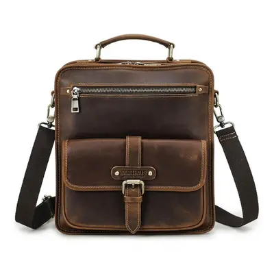 (coffee) Contact&apos;s Genuine Leather Sling Shoulder Bags For Men High Quality Messenger Busin