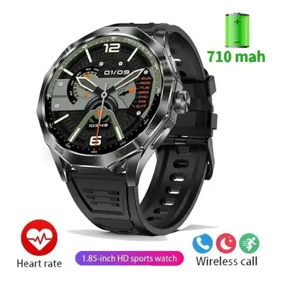 (black, Silicon) New Smart Watch Mah Big Battery Men Sports Fitness Tracker 1.85 Inch Ultra Hd A