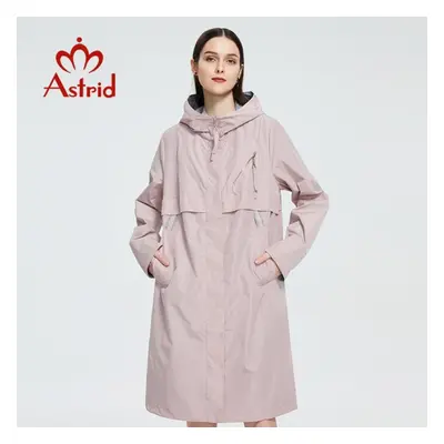 (pink, XL) Astrid Autumn Long Women&apos;s Trench Coat Women Windbreaker Zipper Outerwear Overco