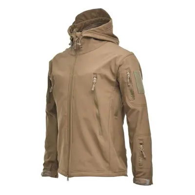 (khaki, M) Men Shark Skin Soft Shell Military Tactical Jacket Waterproof Army Spring Summer Autu