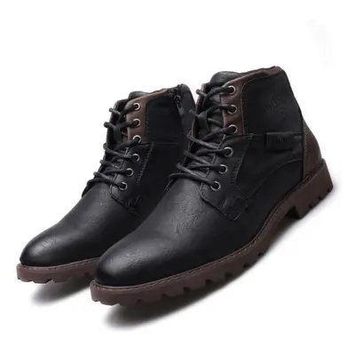 (black, 38) Boots Men&apos;s Boots Large Zippered Short Boots Men&apos;s Shoes Autumn Winter Hig