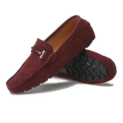 (red, EU: 47) Men's Moccasins Horse Bit Loafer Driving Gommino Comfort Flats Casual Slip-ons Plu