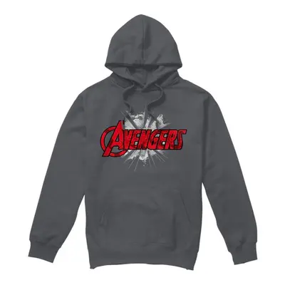 (M, Charcoal) Marvel Mens Avengers Bash Logo Hoodie