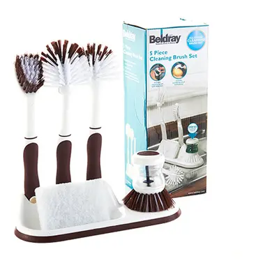 Beldray Piece Kitchen Dish Washing Brush Cleaning Set With Stand