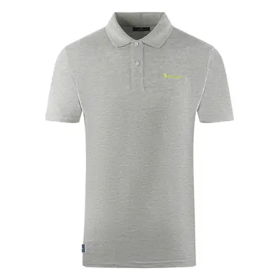 (L) Aquascutum Brand Logo Plain Grey Polo Shirt