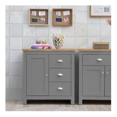 Lisbon Door Drawer Storage Cabinet Sideboard Light Grey