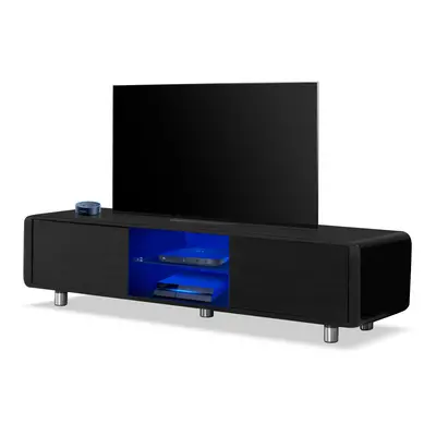 Homeology CAPRI Gloss Black Luxury Flat Screen TV Stand for Screens up to 65inch with Colour LED