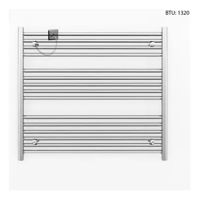 (900 x 800mm (BTU: 1,320)) Chrome Electric Bathroom Towel Rail Radiator