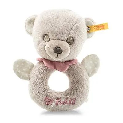 Steiff Hello Baby Lea Teddy Grasping Ring with Rattle in Box, Multicoloured