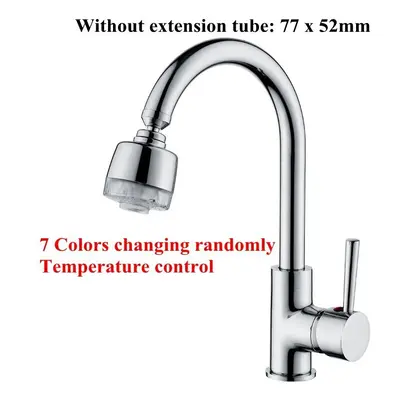 (Short Colorful Light Type) Kitchen LED Light Water Nozzle Faucet Filter Spray Head Extender