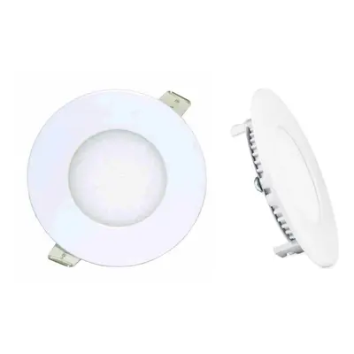 (20 Pack) LOWENERGIE 3w LED Round Ceiling Panel Light White Recessed Down Lighting, 85mm Dia, 25