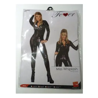 Small Black Shiny Catsuit Costume - Miss Whiplash Fancy Dress Fever Ladies - miss costume whipla