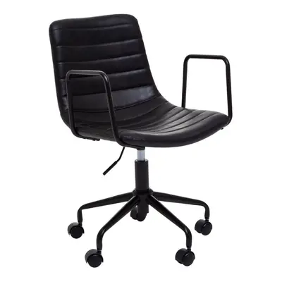 Premier Housewares Forbes Black Leather Chair